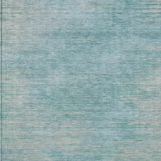 Aqua Teal Blue And Gray Abstract Washable Indoor Outdoor Area Rug Photo 6