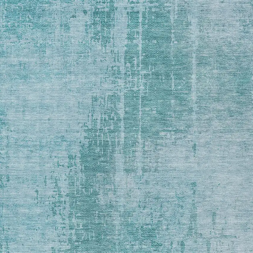 Aqua Teal Blue And Gray Abstract Washable Indoor Outdoor Area Rug Photo 8