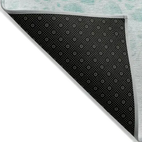 Aqua Teal Blue And Ivory Nautical Washable Indoor Outdoor Area Rug Photo 4