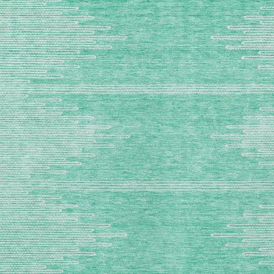 Aquamarine And Ivory Abstract Washable Indoor Outdoor Area Rug Photo 6