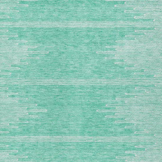 Aquamarine And Ivory Abstract Washable Indoor Outdoor Area Rug Photo 6