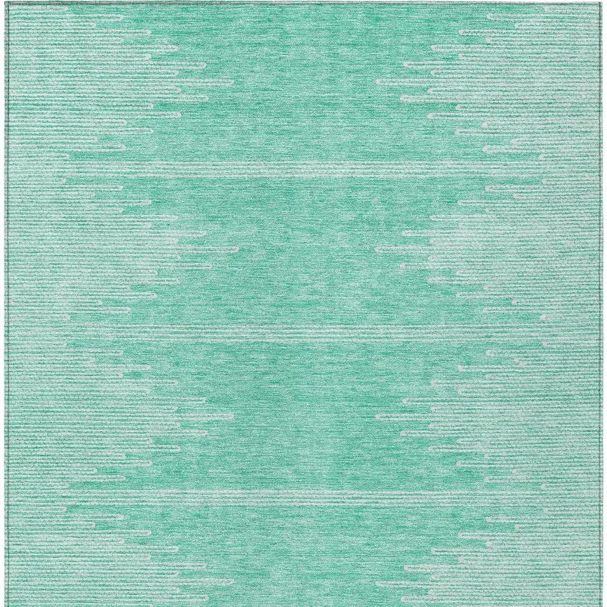 Aquamarine And Ivory Abstract Washable Indoor Outdoor Area Rug Photo 6