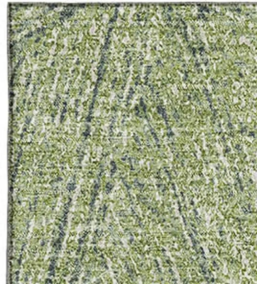 Artichoke Green And Beige Abstract Washable Area Rug With UV Protection Photo 3