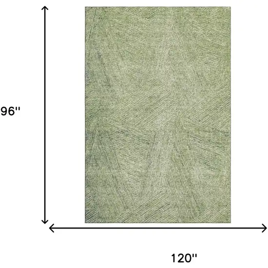 Artichoke Green And Beige Abstract Washable Area Rug With UV Protection Photo 7