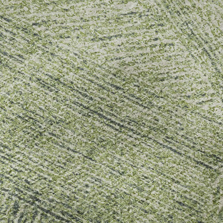 Artichoke Green And Beige Abstract Washable Area Rug With UV Protection Photo 7