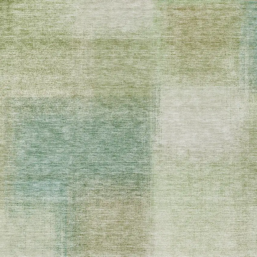 Artichoke Green And Beige Abstract Washable Indoor Outdoor Area Rug Photo 4