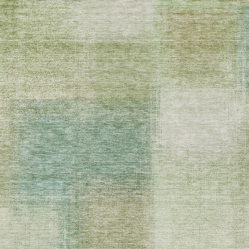 Artichoke Green And Beige Abstract Washable Indoor Outdoor Area Rug Photo 4