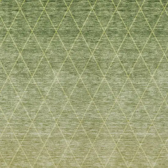 Artichoke Green And Beige Geometric Washable Indoor Outdoor Area Rug Photo 6