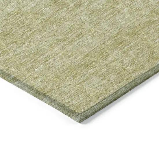 Artichoke Green And Beige Geometric Washable Indoor Outdoor Area Rug Photo 5