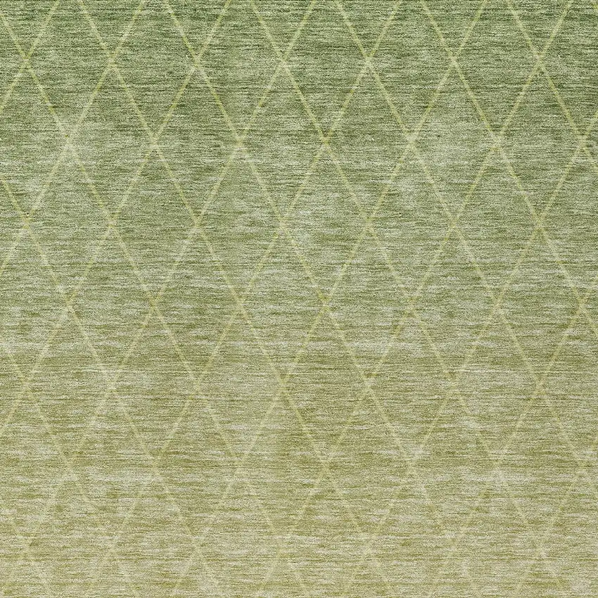 Artichoke Green And Beige Geometric Washable Indoor Outdoor Area Rug Photo 6