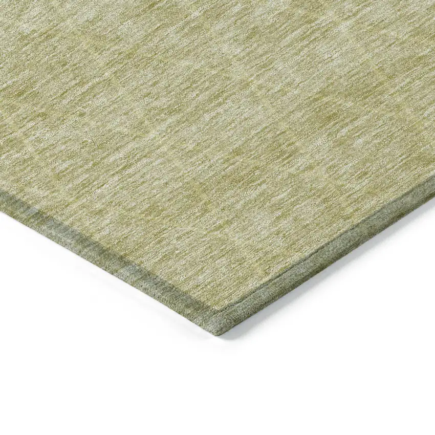 Artichoke Green And Beige Geometric Washable Indoor Outdoor Area Rug Photo 5