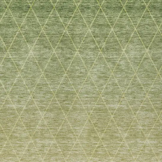 Artichoke Green And Beige Geometric Washable Indoor Outdoor Area Rug Photo 6