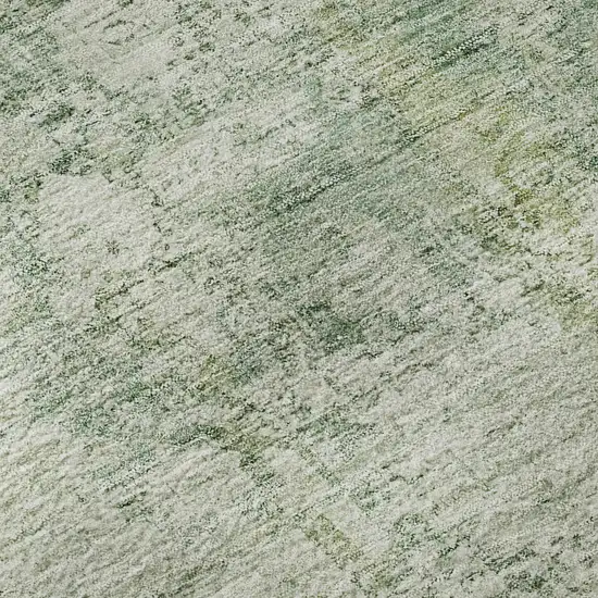 Artichoke Green And Beige Oriental Washable Area Rug With UV Protection Photo 9