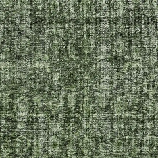Artichoke Green And Black Damask Washable Indoor Outdoor Area Rug Photo 5
