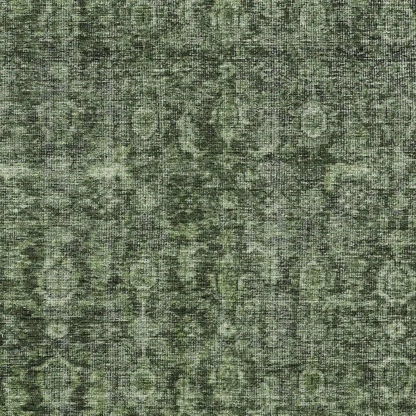 Artichoke Green And Black Damask Washable Indoor Outdoor Area Rug Photo 5
