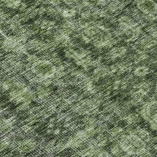 Artichoke Green And Black Damask Washable Indoor Outdoor Area Rug Photo 7