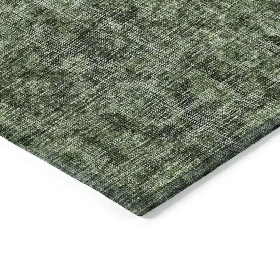 Artichoke Green And Black Damask Washable Indoor Outdoor Area Rug Photo 4