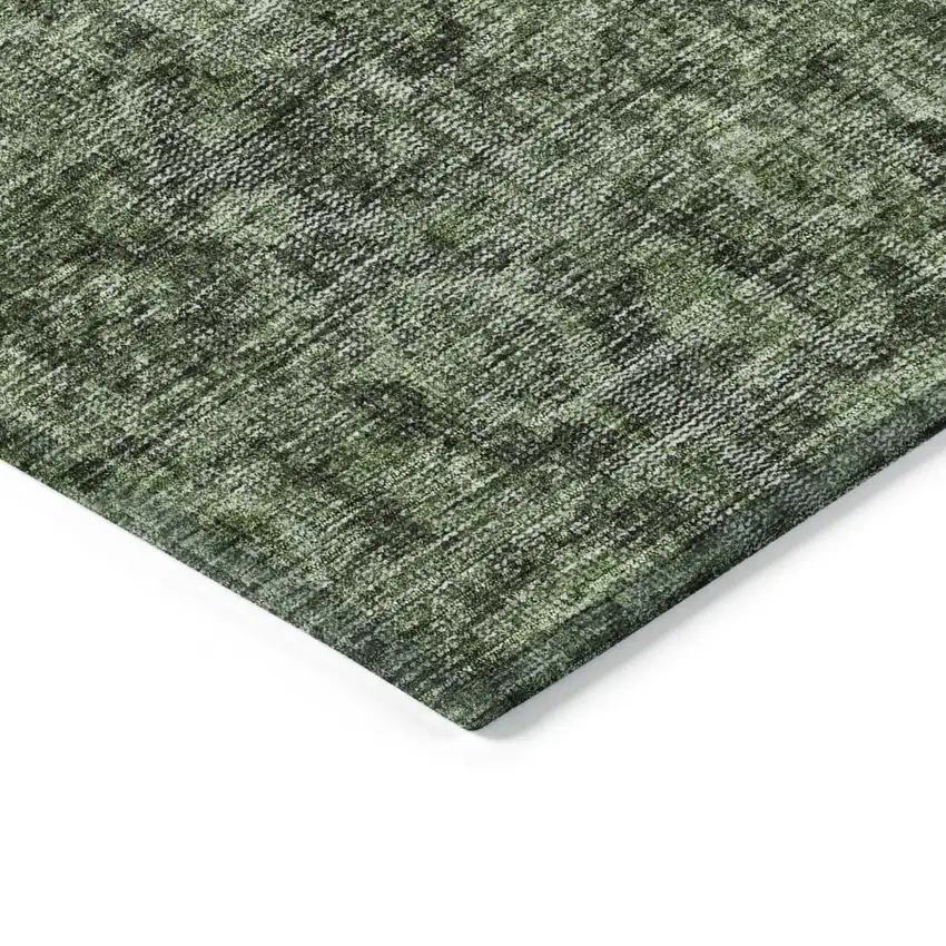 Artichoke Green And Black Damask Washable Indoor Outdoor Area Rug Photo 4
