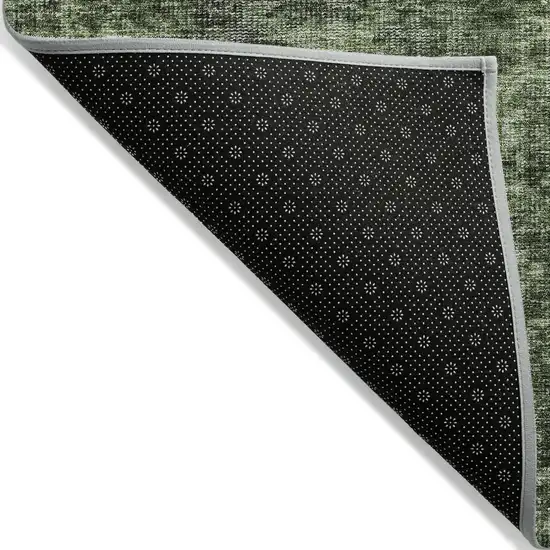 Artichoke Green And Black Damask Washable Indoor Outdoor Area Rug Photo 3