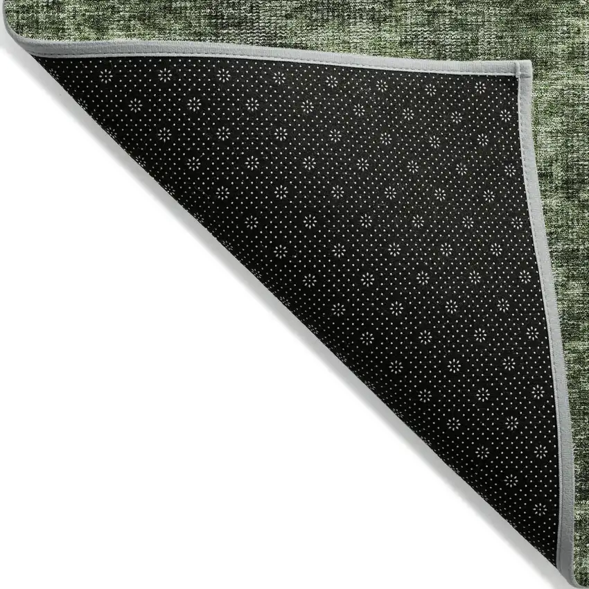 Artichoke Green And Black Damask Washable Indoor Outdoor Area Rug Photo 3