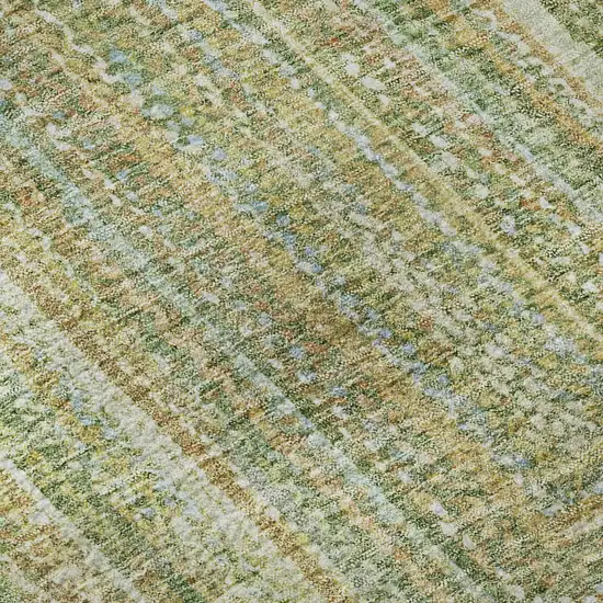Artichoke Green And Blue Geometric Washable Area Rug With UV Protection Photo 9