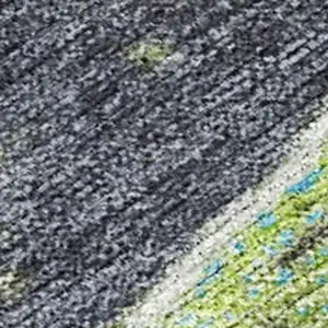 Photo of Artichoke Green And Charcoal Abstract Washable Indoor Outdoor Area Rug