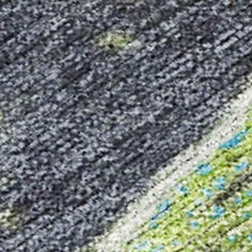 Artichoke Green And Charcoal Abstract Washable Indoor Outdoor Area Rug Photo 1