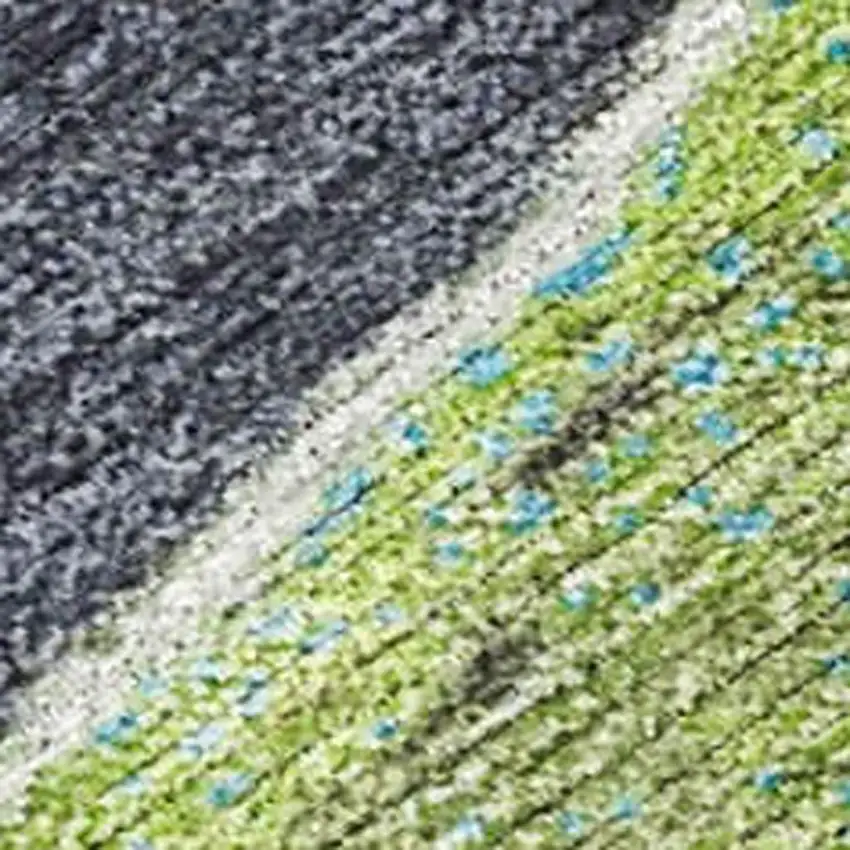 Artichoke Green And Charcoal Abstract Washable Indoor Outdoor Area Rug Photo 3