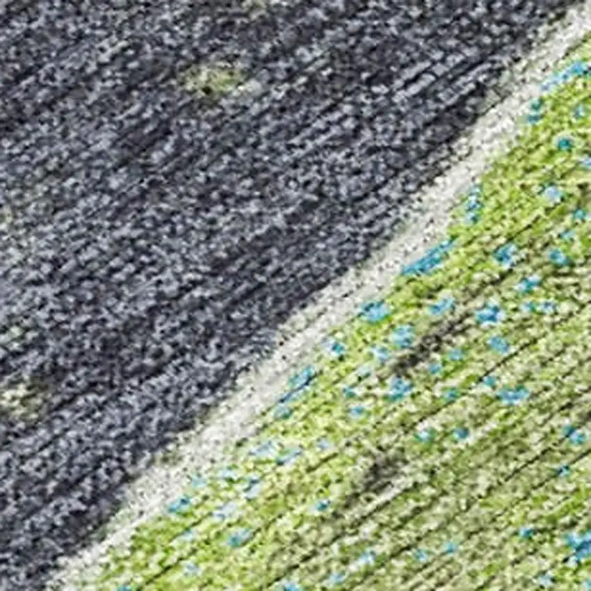 Artichoke Green And Charcoal Abstract Washable Indoor Outdoor Area Rug Photo 4