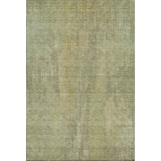 Artichoke Green And Copper Abstract Washable Area Rug With UV Protection Photo 5