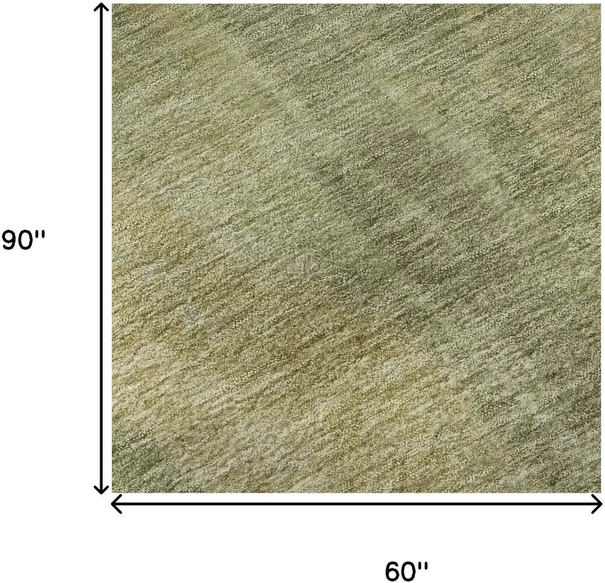 Artichoke Green And Copper Abstract Washable Area Rug With UV Protection Photo 9