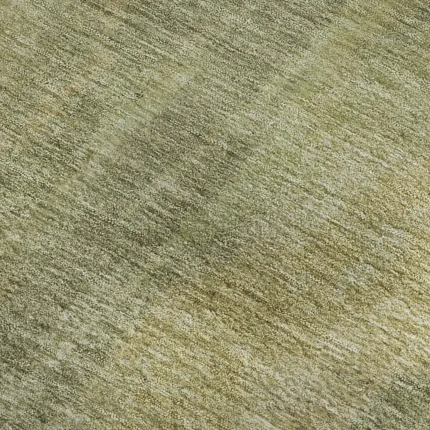 Artichoke Green And Copper Abstract Washable Area Rug With UV Protection Photo 2