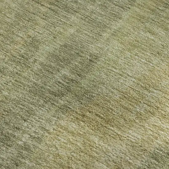 Artichoke Green And Copper Abstract Washable Area Rug With UV Protection Photo 2