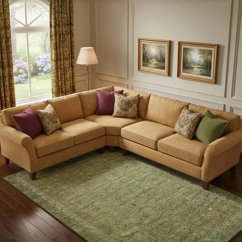 Artichoke Green And Copper Oriental Washable Area Rug With UV Protection Photo 2