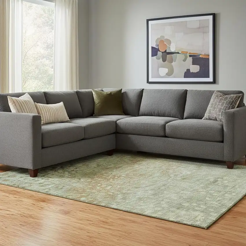 Artichoke Green And Copper Polka Dot Washable Area Rug With UV Protection Photo 2