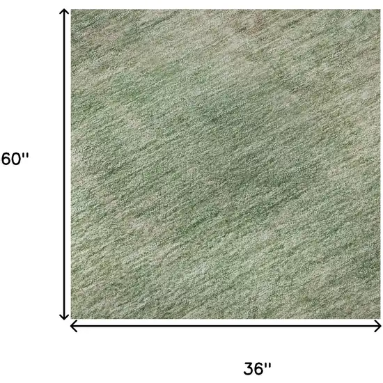 Artichoke Green And Eggplant Abstract Washable Area Rug With UV Protection Photo 8