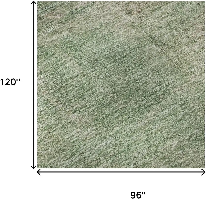 Artichoke Green And Eggplant Abstract Washable Area Rug With UV Protection Photo 8