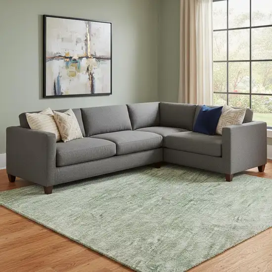 Artichoke Green And Eggplant Abstract Washable Area Rug With UV Protection Photo 2