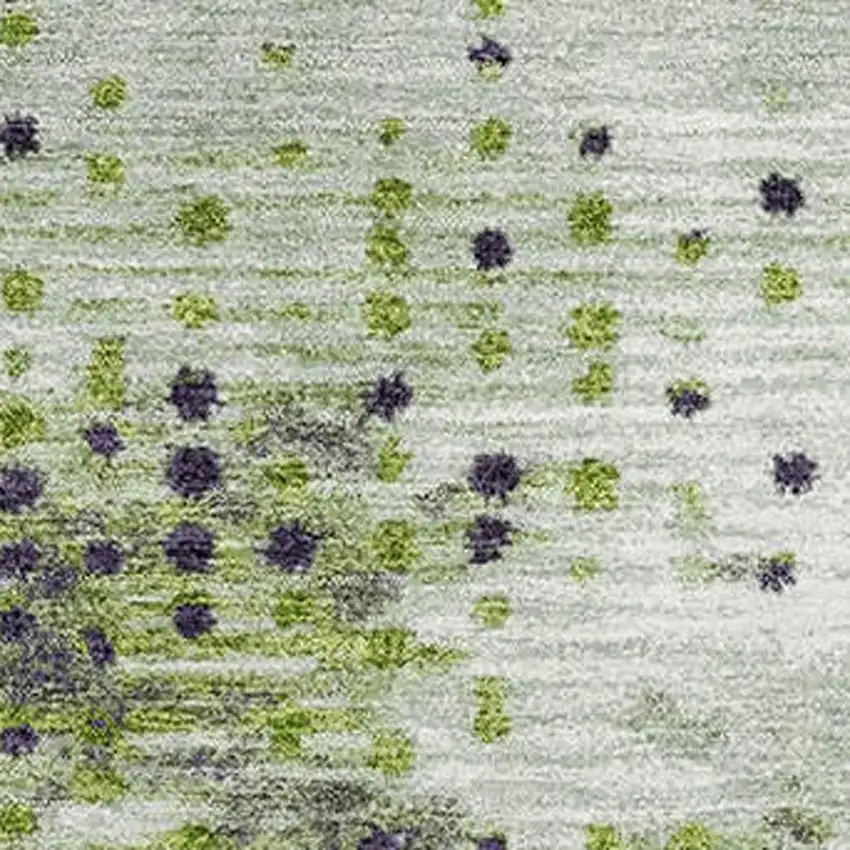 Artichoke Green And Eggplant Geometric Washable Area Rug With UV Protection Photo 3