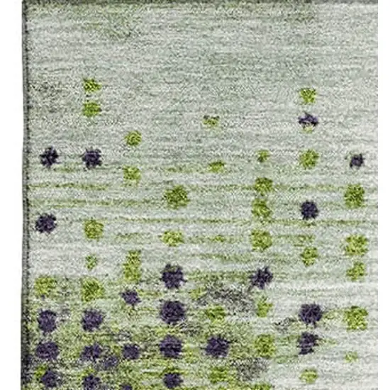 Artichoke Green And Eggplant Geometric Washable Area Rug With UV Protection Photo 3
