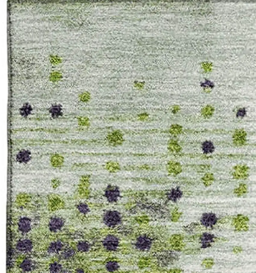 Artichoke Green And Eggplant Geometric Washable Area Rug With UV Protection Photo 3