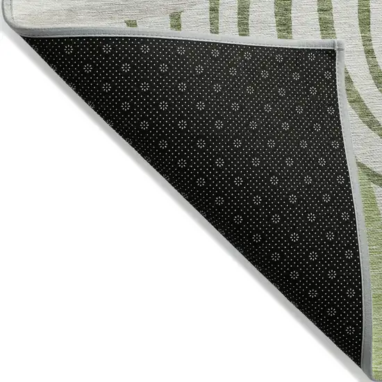 Artichoke Green And Fern Green Abstract Washable Indoor Outdoor Area Rug Photo 3