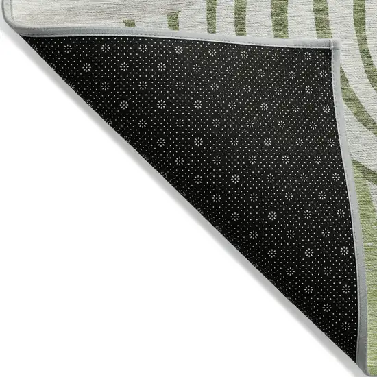 Artichoke Green And Fern Green Abstract Washable Indoor Outdoor Area Rug Photo 3