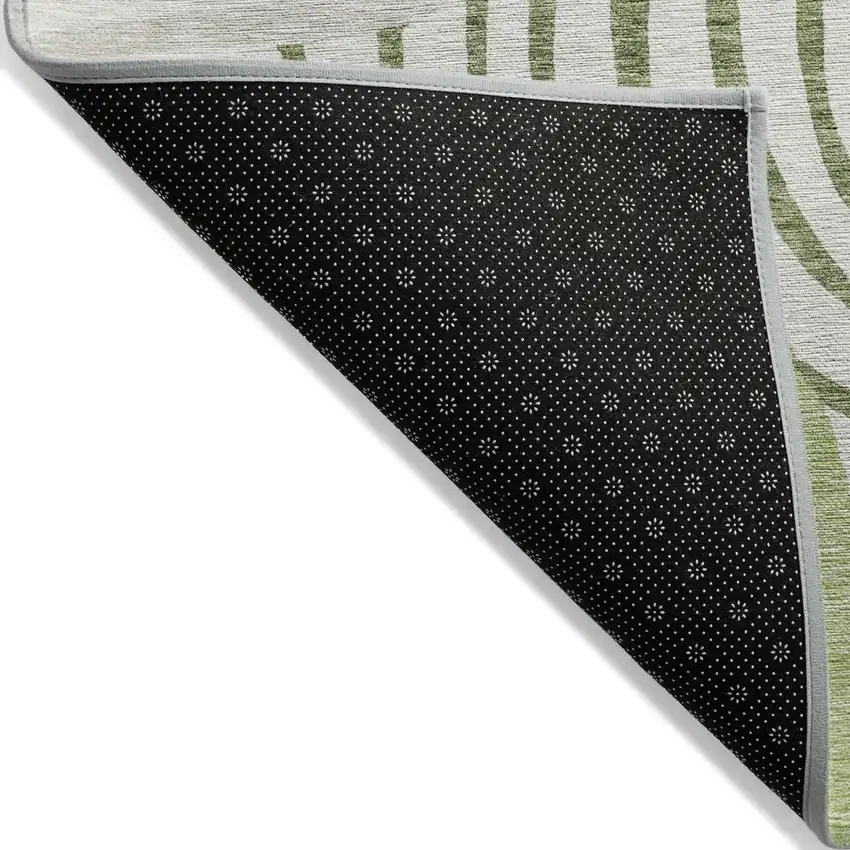 Artichoke Green And Fern Green Abstract Washable Indoor Outdoor Area Rug Photo 3