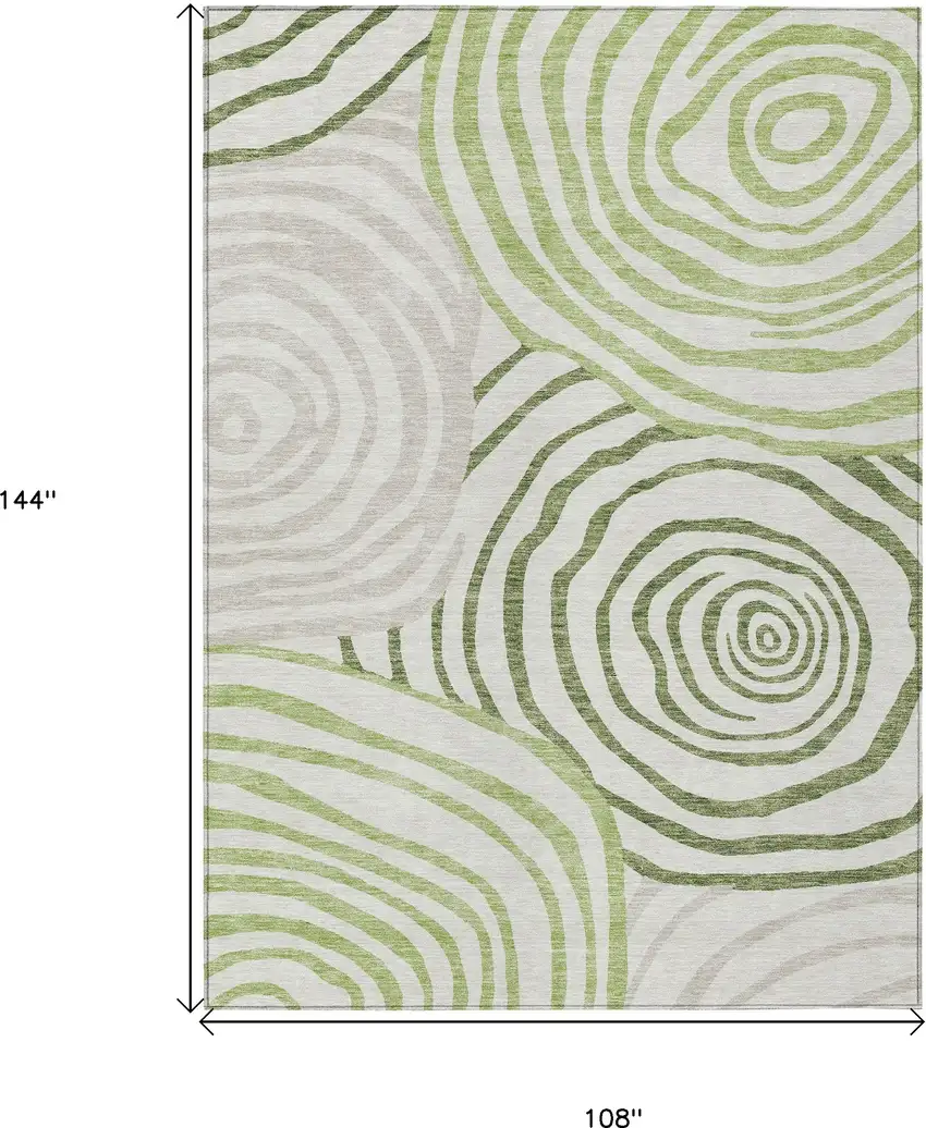 Artichoke Green And Fern Green Abstract Washable Indoor Outdoor Area Rug Photo 3