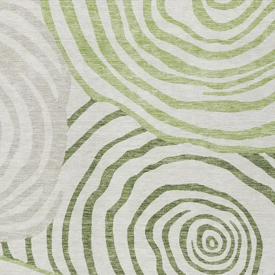 Artichoke Green And Fern Green Abstract Washable Indoor Outdoor Area Rug Photo 4