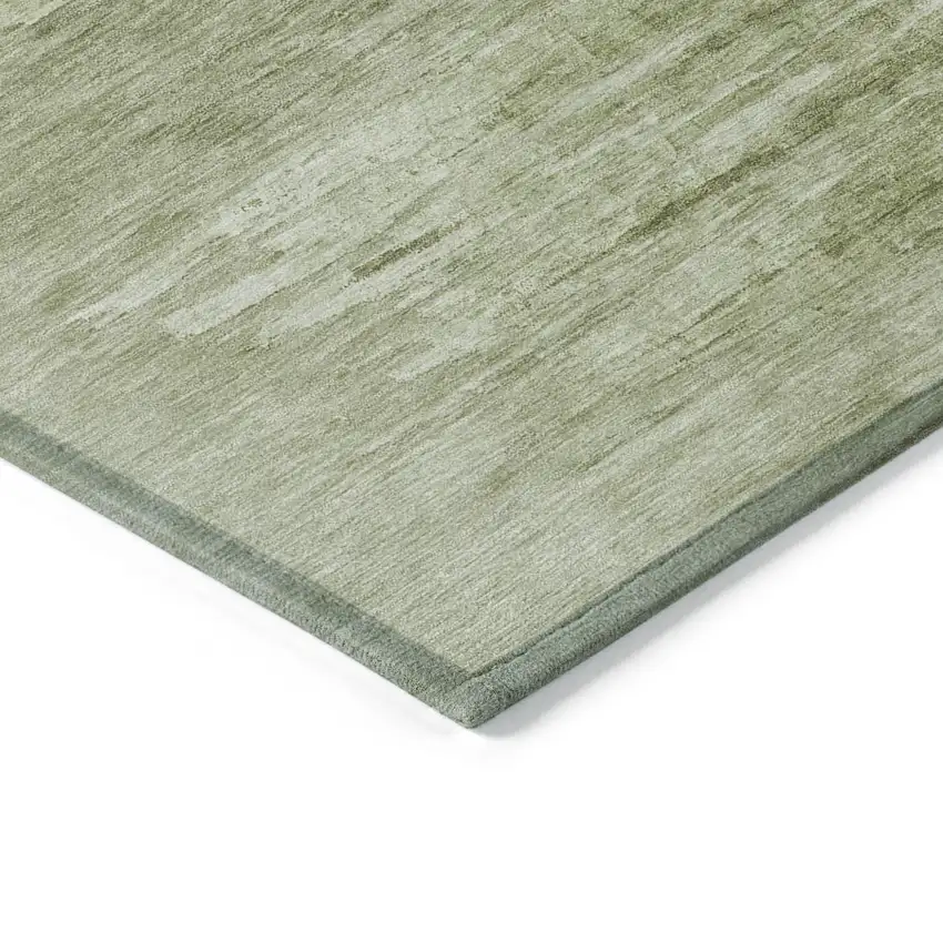 Artichoke Green And Fern Green Abstract Washable Indoor Outdoor Area Rug Photo 5