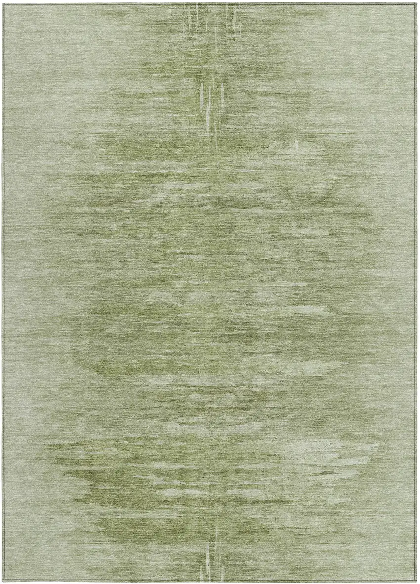 Artichoke Green And Fern Green Abstract Washable Indoor Outdoor Area Rug Photo 7