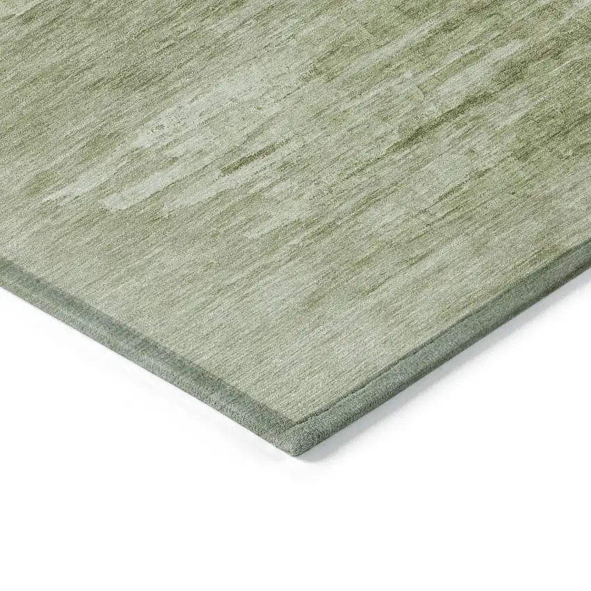 Artichoke Green And Fern Green Abstract Washable Indoor Outdoor Area Rug Photo 5