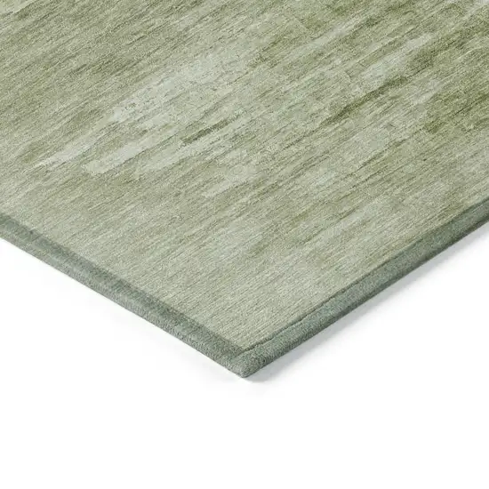 Artichoke Green And Fern Green Abstract Washable Indoor Outdoor Area Rug Photo 5